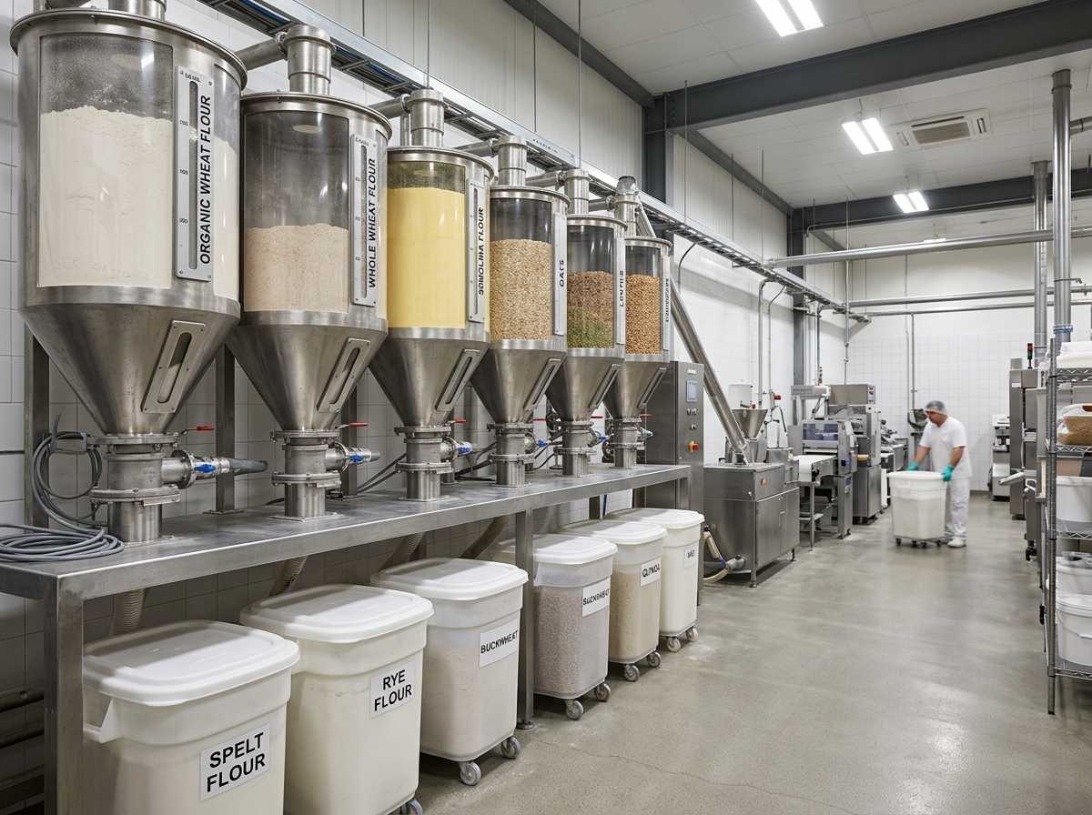 Bulk food ingredients and sanitary bins